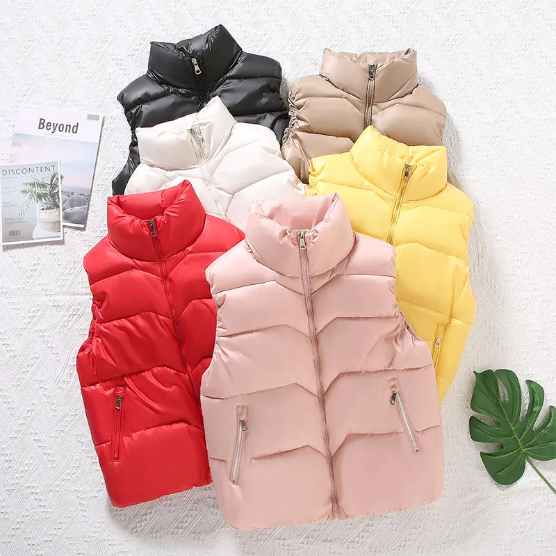 2021 Autumn Winter Sleeveless Jackets Vest Women Korean All-match Down Cotton Warm Waistcoat Lady Red Black White Vests Coat
2021 Autumn Winter Sleeveless Jackets Vest Women Korean All-match Down Cotton Warm Waistcoat Lady Red Black White Vests Coat
