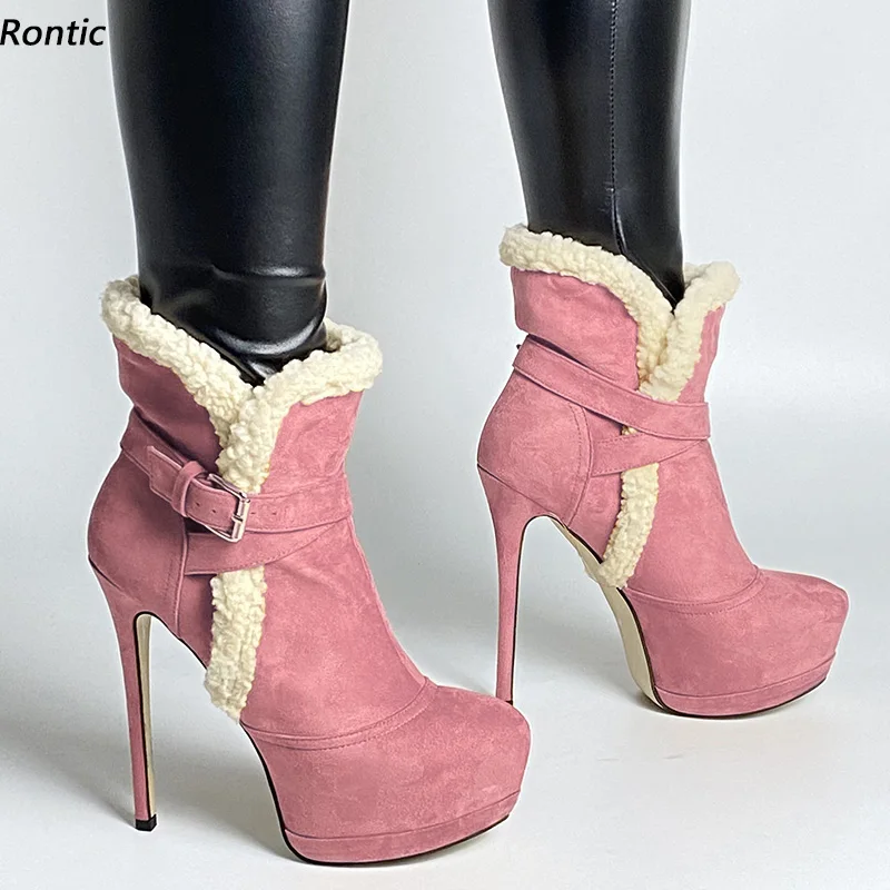 Rontic New Fashion Women Winter Platform Ankle Boots Sexy Stiletto Heels Round Toe Gorgeous 10 Colors Casual Shoes US Size 5-20
Rontic New Fashion Women Winter Platform Ankle Boots Sexy Stiletto Heels Round Toe Gorgeous 10 Colors Casual Shoes US Size 5-20