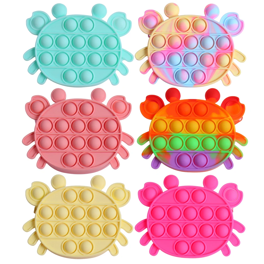 Push Bubble Toys Crab Shaped Coin Purse Autism Needs Sensory Squeezing Wallet Silicone Key Pendants Stress Reliver Kids Gift
Push Bubble Toys Crab Shaped Coin Purse Autism Needs Sensory Squeezing Wallet Silicone Key Pendants Stress Reliver Kids Gift