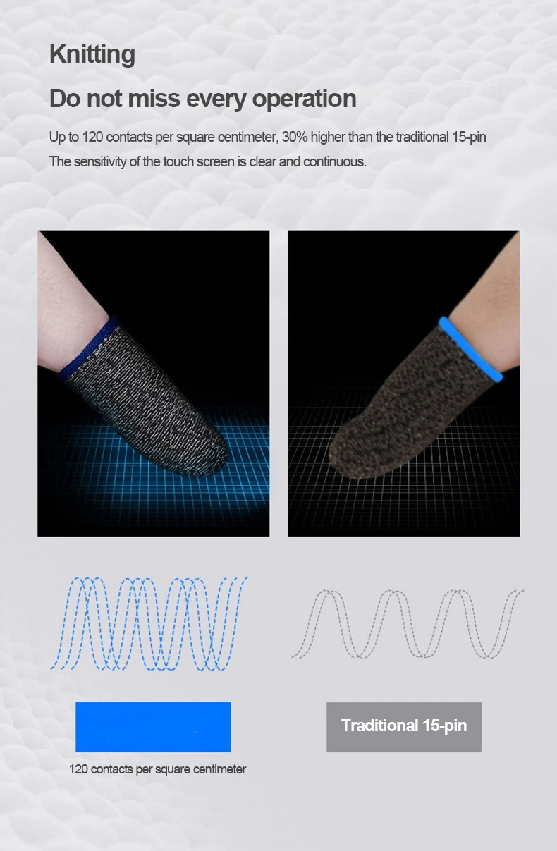 High Elasticity PUBG Gaming Finger Cots Anti-sweat Gloves Mistouching Mobile Phone Screen Game Controller COD Auxiliary Artifact
High Elasticity PUBG Gaming Finger Cots Anti-sweat Gloves Mistouching Mobile Phone Screen Game Controller COD Auxiliary Artifact