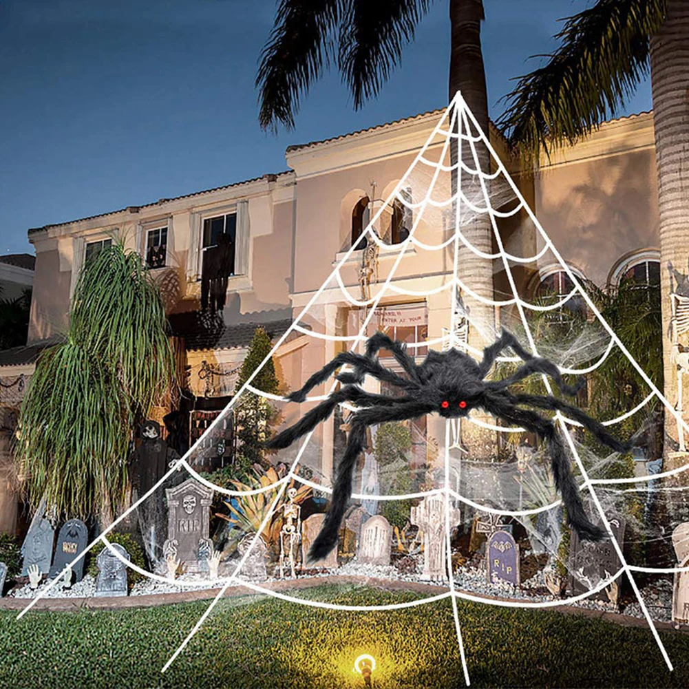 5m Halloween Decoration Giant Spider Web Triangular Spider Web Halloween Party Yard Garden Outdoor Decor
5m Halloween Decoration Giant Spider Web Triangular Spider Web Halloween Party Yard Garden Outdoor Decor