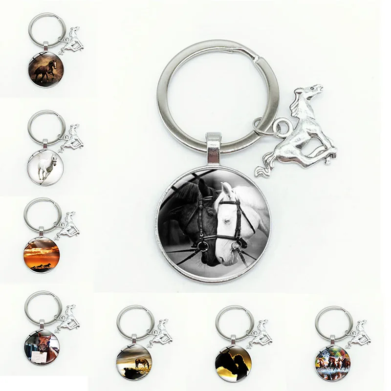 Simple Gothic Black And White Horse Couple Chain Art Photo Glass Cabochon Pendant Key Ring Animal Handmade Gift
Simple Gothic Black And White Horse Couple Chain Art Photo Glass Cabochon Pendant Key Ring Animal Handmade Gift