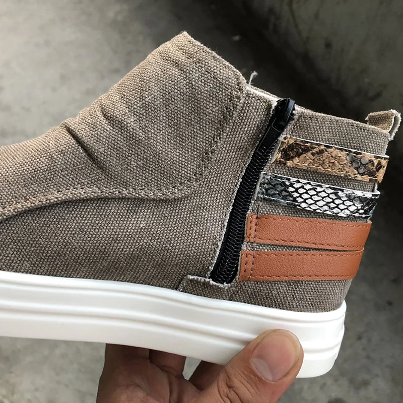 2020 Women Ankle Boots Gladiator Denim Flats Booties Autumn Flat Shoes Woman Sneaker Causl Zipper Fashion Female Shoes Plus Size
2020 Women Ankle Boots Gladiator Denim Flats Booties Autumn Flat Shoes Woman Sneaker Causl Zipper Fashion Female Shoes Plus Size