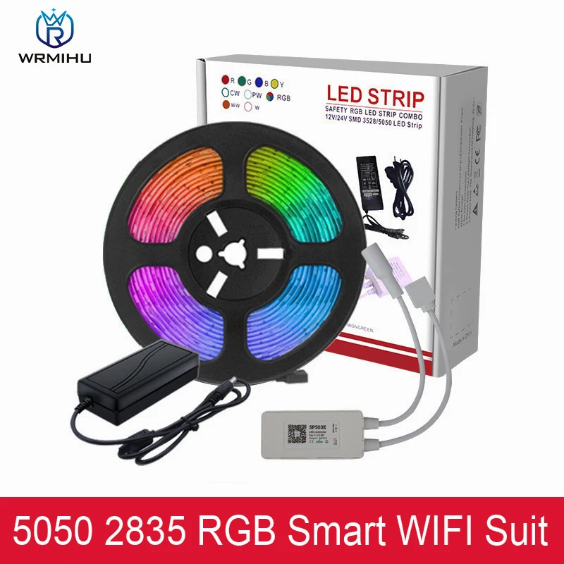 DC12V SM5050/2835 leds /m 5m IP65 Waterproof Colorful RGB SP503E + 3A Power Supply Smart WiFi Controller + Adapter EU Set
DC12V SM5050/2835 leds /m 5m IP65 Waterproof Colorful RGB SP503E + 3A Power Supply Smart WiFi Controller + Adapter EU Set