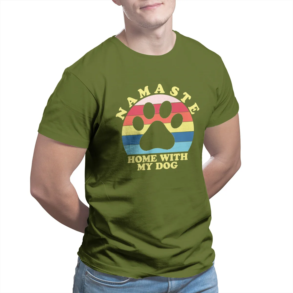 Retro Namaste Home With My Dog Funny Yoga Gift For T-Shirt Essentials Print Punk Sleeve Streetwear Cool T-shirts Mens 30415
Retro Namaste Home With My Dog Funny Yoga Gift For T-Shirt Essentials Print Punk Sleeve Streetwear Cool T-shirts Mens 30415