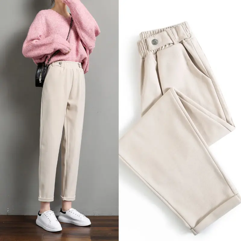 Wavsiyier Pants Streetwear 2020 Korean Harem Pant Elastic Trousers Women Solid Wide Leg Casual Woolen Autumn Winter High Waist
Wavsiyier Pants Streetwear 2020 Korean Harem Pant Elastic Trousers Women Solid Wide Leg Casual Woolen Autumn Winter High Waist