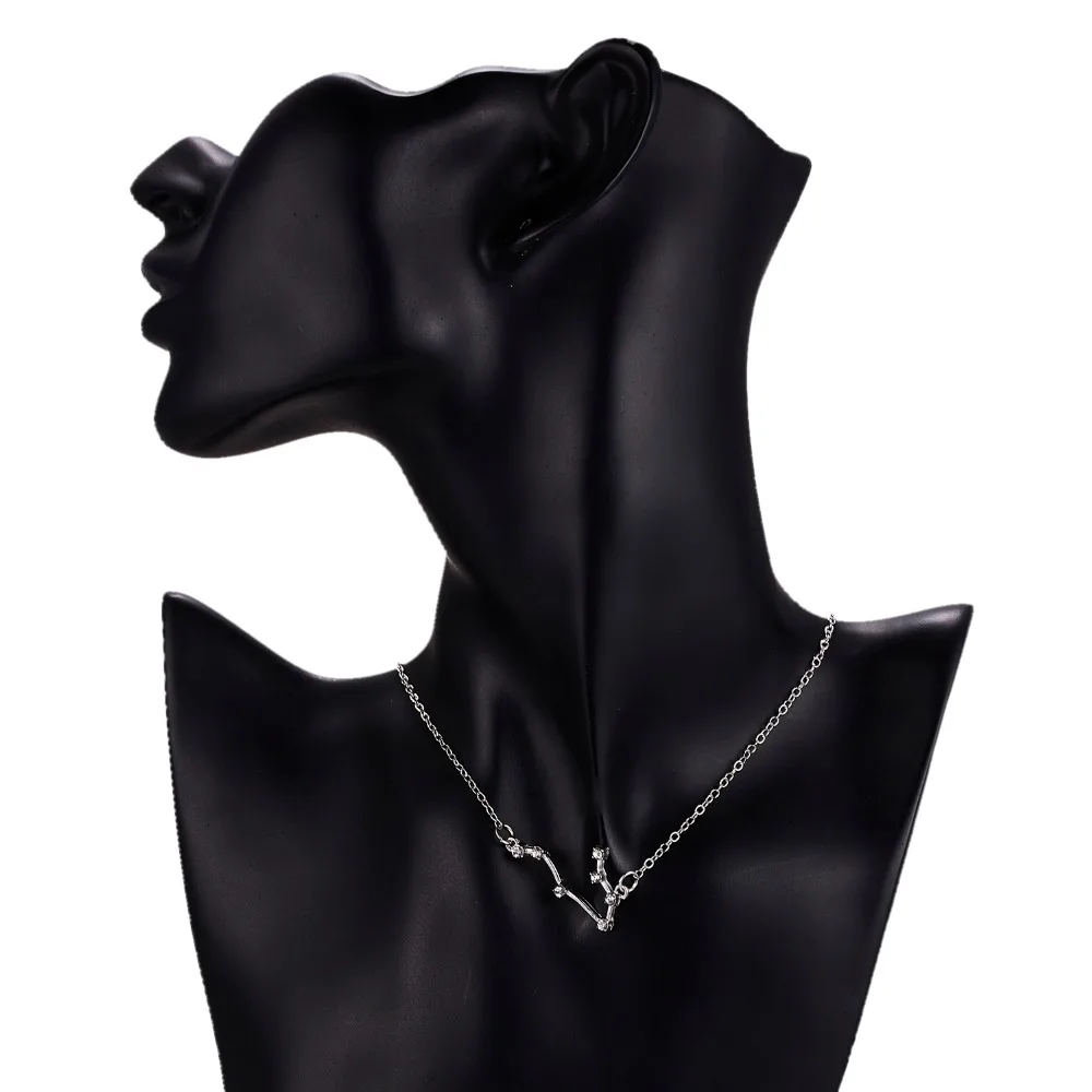 Trendy Shiny Crystal Star Zodiac Sign Constellation Pendent Necklaces Female Elegant Silver Color Choker Necklaces Jewelry
Trendy Shiny Crystal Star Zodiac Sign Constellation Pendent Necklaces Female Elegant Silver Color Choker Necklaces Jewelry