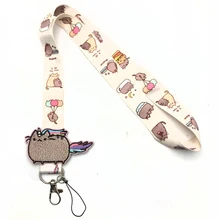 JF379 Cute Cat Lanyard Neck Strap for Key ID Card Cell Phone Straps Badge Holder DIY Hanging Rope Fashion Buttons Accessorie