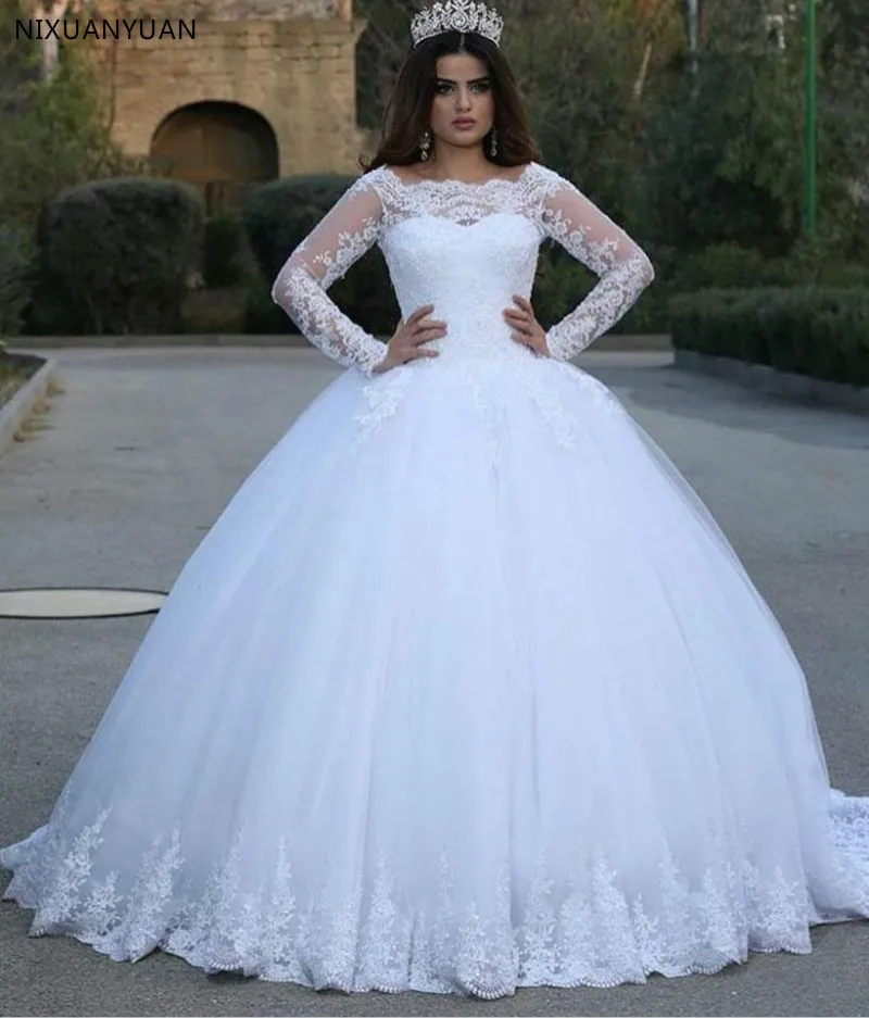 White Vintage Lace Appliques Long Sleeves Cheap Wedding Dresses Ball Gown Wedding Gowns Bridal Dress Robe De Soiree
White Vintage Lace Appliques Long Sleeves Cheap Wedding Dresses Ball Gown Wedding Gowns Bridal Dress Robe De Soiree