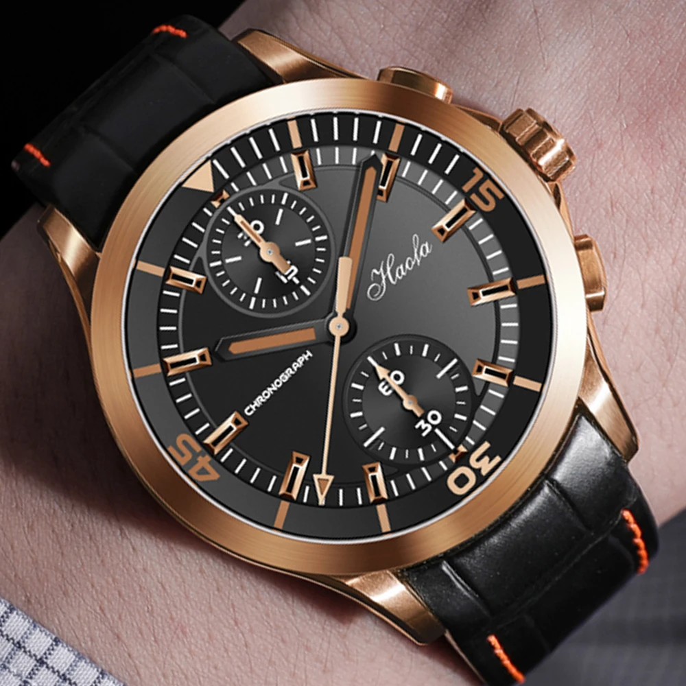 Watches For Men HAOFA Automatic Chronograph Watch Sport Sapphire 5Bar Waterproof Gold Case Italian Calf Strap zegarki męskie
Watches For Men HAOFA Automatic Chronograph Watch Sport Sapphire 5Bar Waterproof Gold Case Italian Calf Strap zegarki męskie