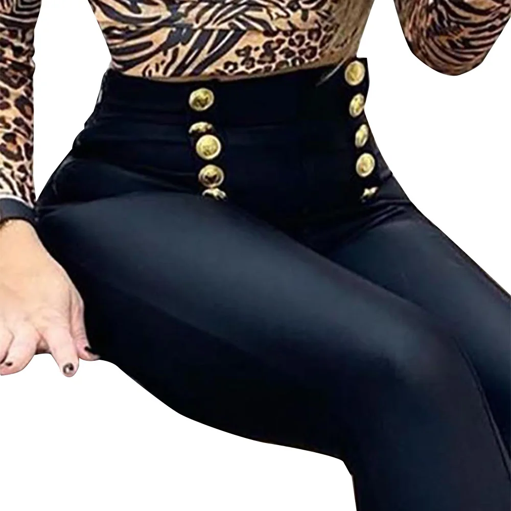 Solid Color Women Double Breasted Pants Stretch Pants Skinny Pants Casual High Waist Fashion Slim Fit Trousers Female Leggings
Solid Color Women Double Breasted Pants Stretch Pants Skinny Pants Casual High Waist Fashion Slim Fit Trousers Female Leggings
