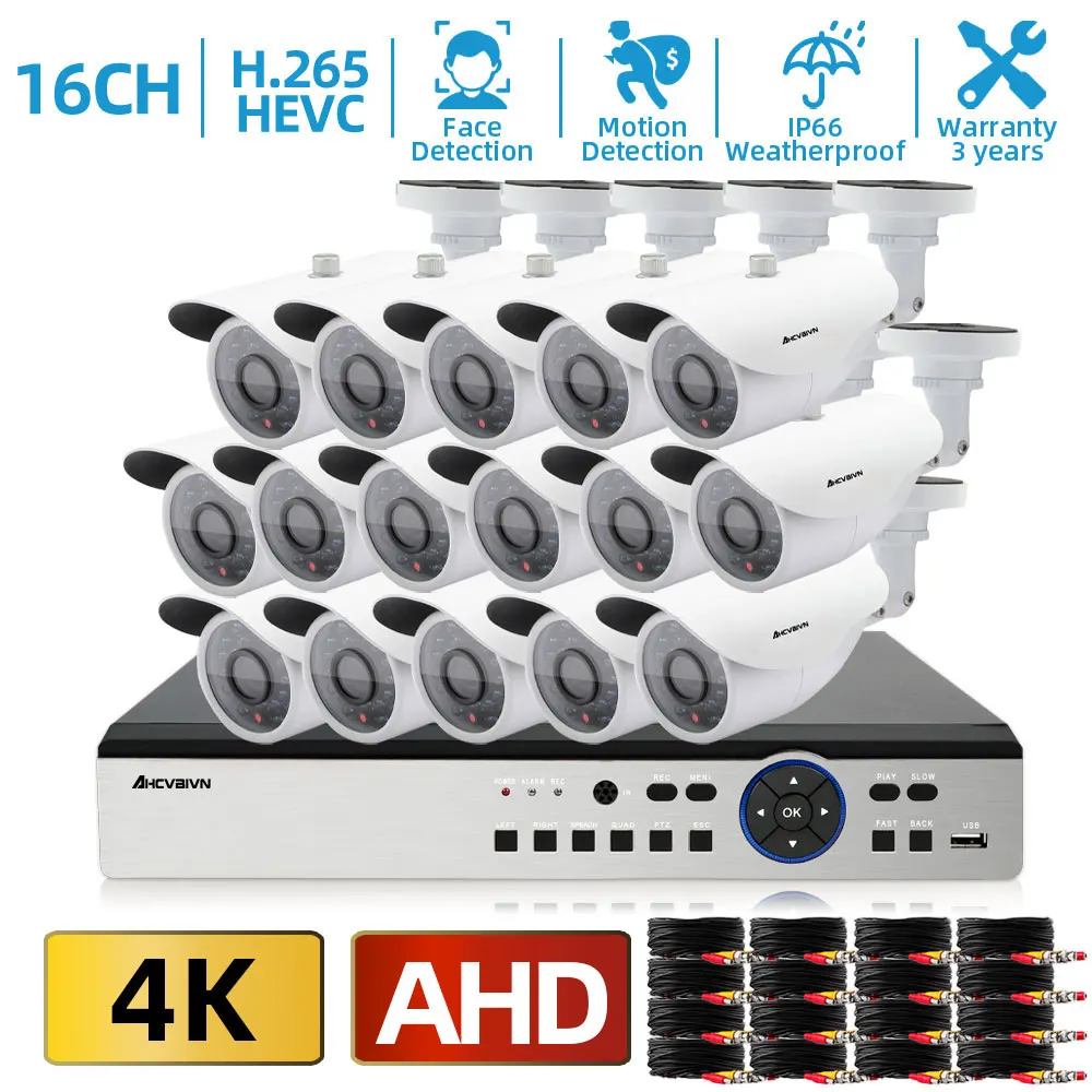 Face Detection CCTV Camera Kit 4K DVR Outdoor Surveillance Kit 8.0MP IR Security Camera Video Surveillance System 16CH DVR Kit
Face Detection CCTV Camera Kit 4K DVR Outdoor Surveillance Kit 8.0MP IR Security Camera Video Surveillance System 16CH DVR Kit