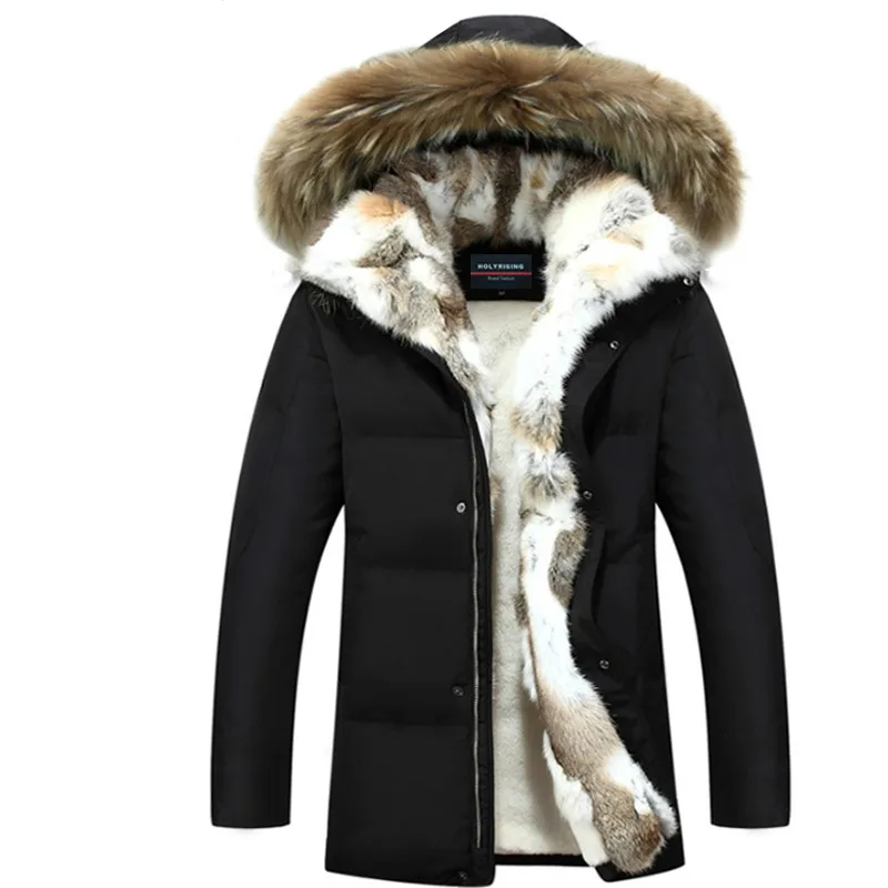 

Мужская и женская утепленная пуховая куртка, зимняя теплая водонепроницаемая куртка с большим воротником из меха енота, подходит для модел...