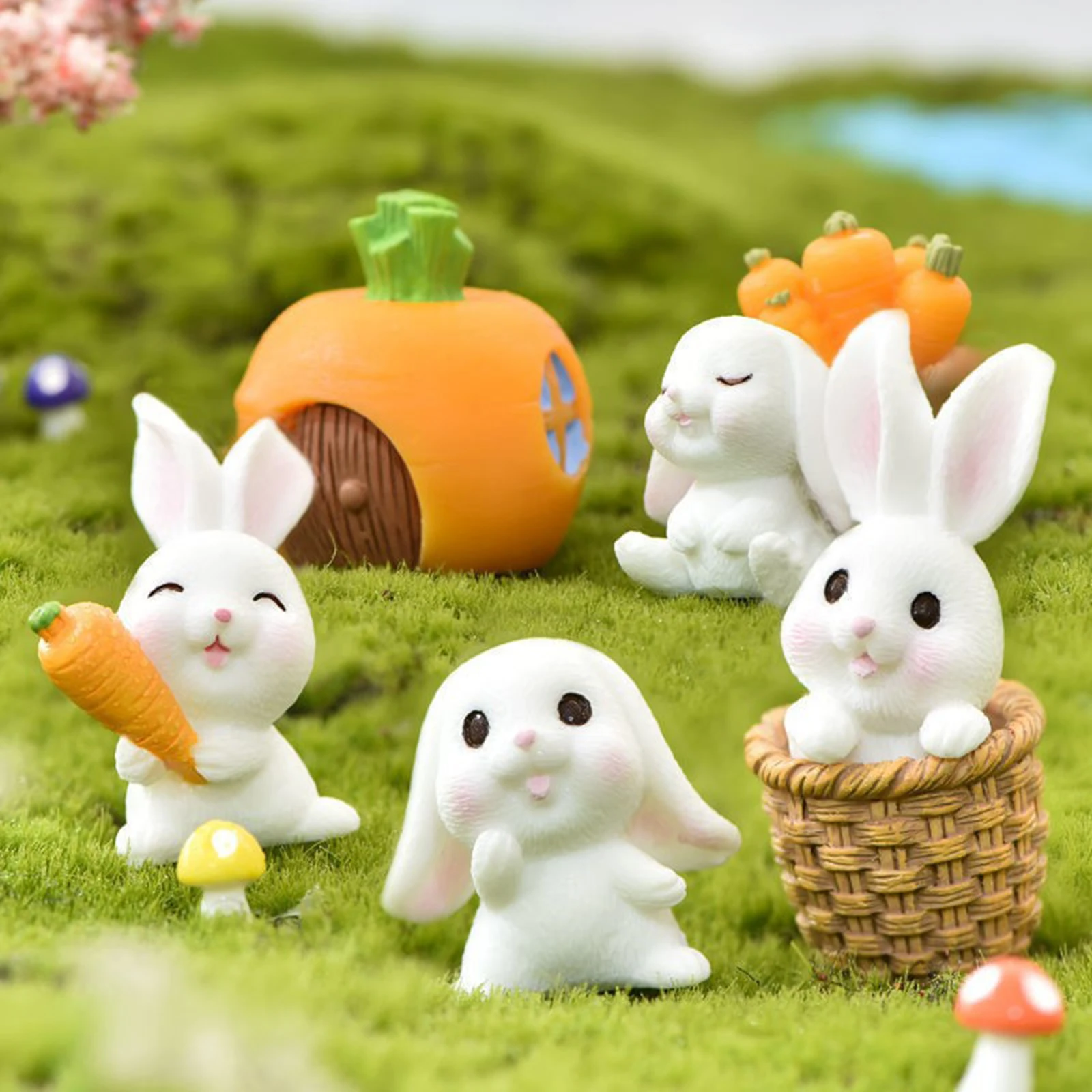 7pcs Cute Cartoon Bunny Carrot Rabbit House Miniatures Figurine Micro Landscape Terrarium Fairy Garden Decoration
7pcs Cute Cartoon Bunny Carrot Rabbit House Miniatures Figurine Micro Landscape Terrarium Fairy Garden Decoration