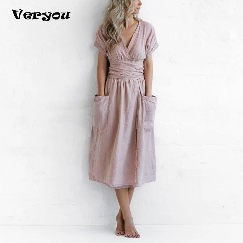 Elegant Office Ladies Solid Deep V Long Dress Women Spring Summer Short Sleeve Sexy Femal Slim Waist Party Beach Dress Vestidos
Elegant Office Ladies Solid Deep V Long Dress Women Spring Summer Short Sleeve Sexy Femal Slim Waist Party Beach Dress Vestidos
