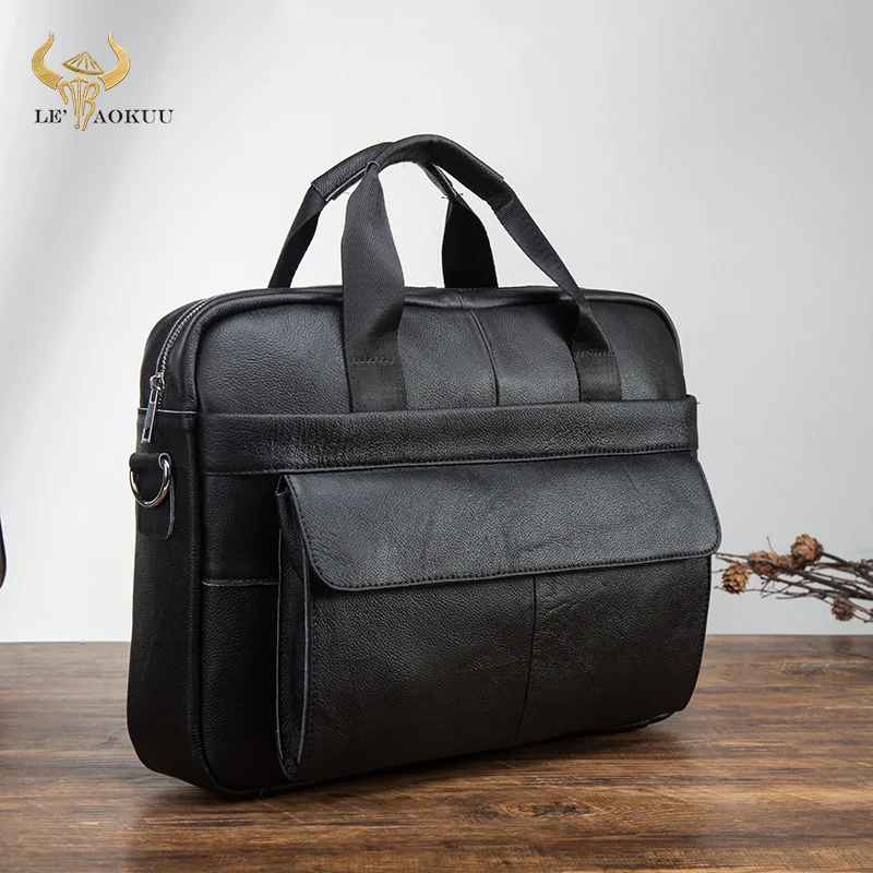 

Men Genuine Leather Antique Fashion Business Briefcase 15.6" Laptop Case Attache Portfolio Bag Tote Travel Messenger Bag 1119