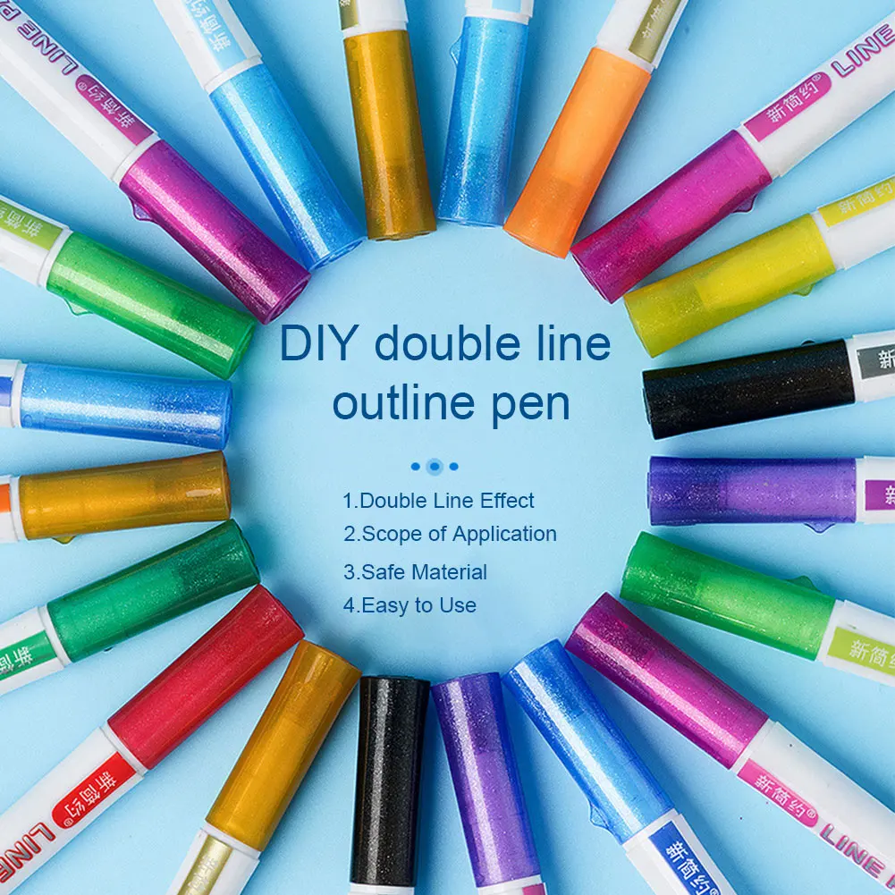 12 Colors Home Greeting Double Line Marker Portable On Paper Outline School Drawing Gift Cards For Writing Paint Permanent Pen
12 Colors Home Greeting Double Line Marker Portable On Paper Outline School Drawing Gift Cards For Writing Paint Permanent Pen