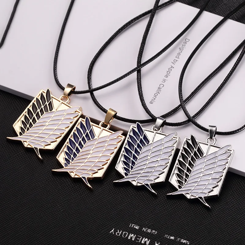 Hot Anime Attack on Titan Pendant Necklace Scoating Legion Badge Jiyuu No Tsubasa Necklace Cosplay Eren Jager Mikasa Ackerma
Hot Anime Attack on Titan Pendant Necklace Scoating Legion Badge Jiyuu No Tsubasa Necklace Cosplay Eren Jager Mikasa Ackerma