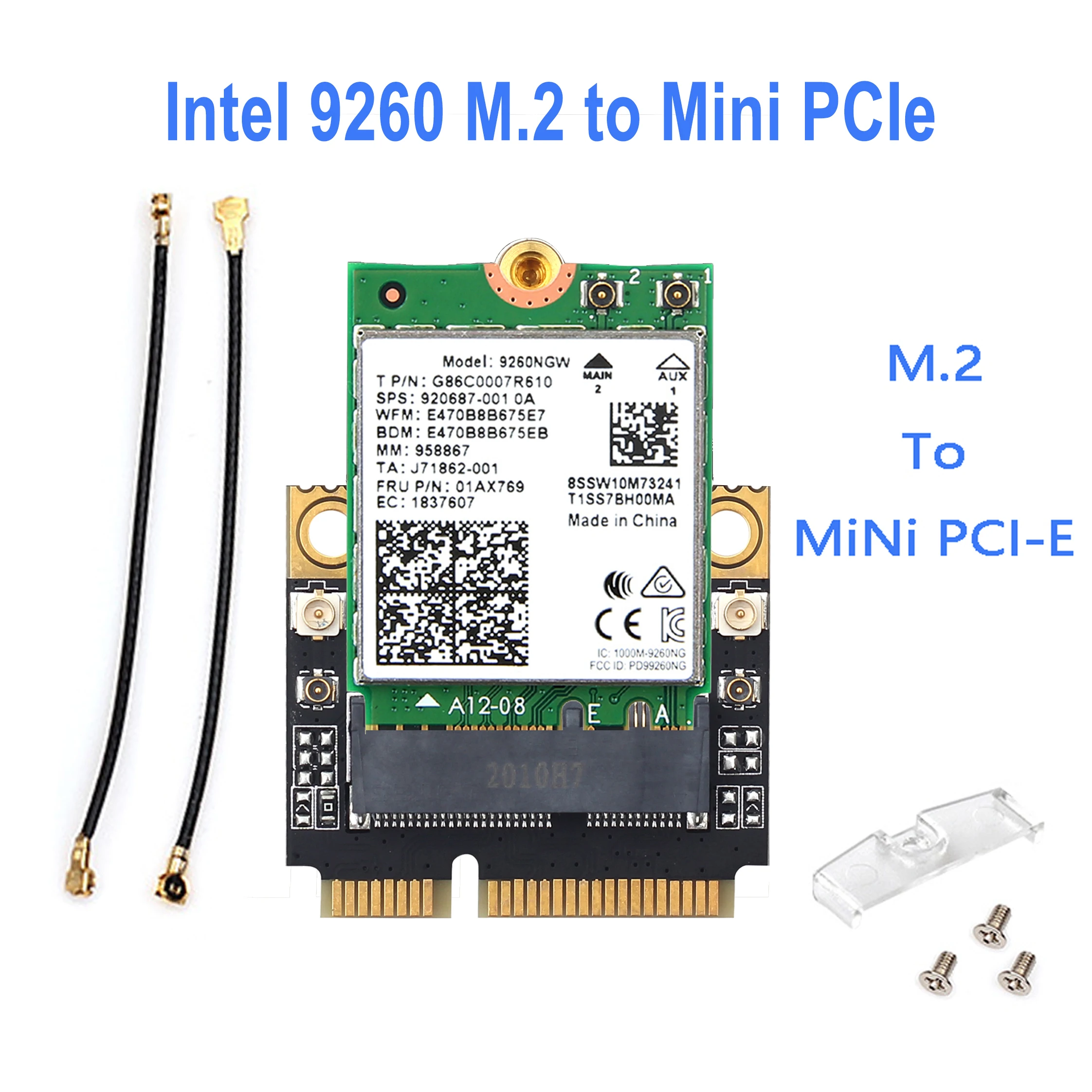 Intel 9260 AX200 Mini PCI E Wi Fi 6 адаптер Беспроводная Bluetooth 5 1 карта AX200NGW 802.11ax/ac 160 МГц 2 4G/Φ