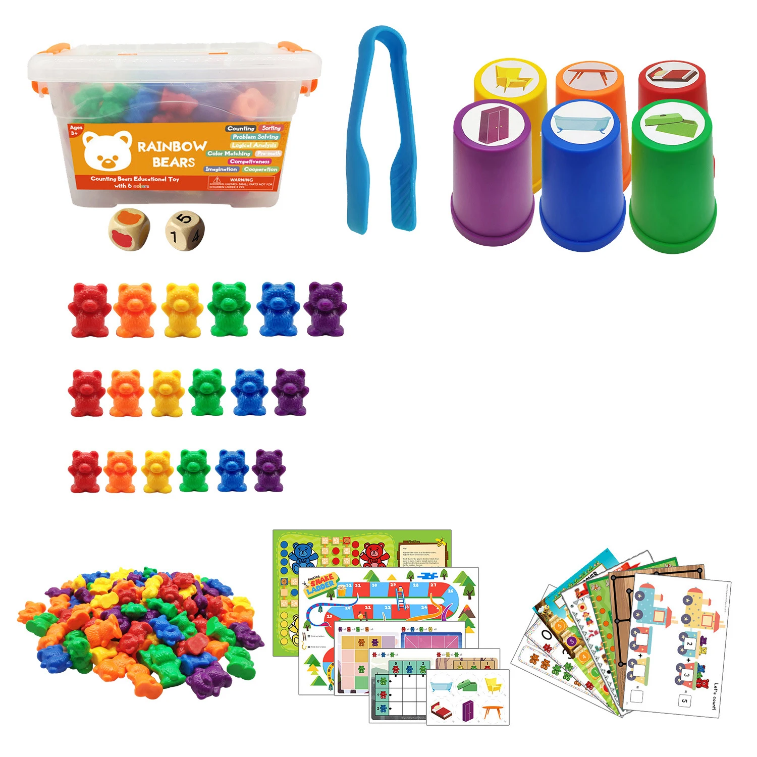 Children Educational Montessori Toys 1 Set Boxed Counting Bear Montessori Cognition Rainbow Matching Game Educational Toys Gifts
Children Educational Montessori Toys 1 Set Boxed Counting Bear Montessori Cognition Rainbow Matching Game Educational Toys Gifts