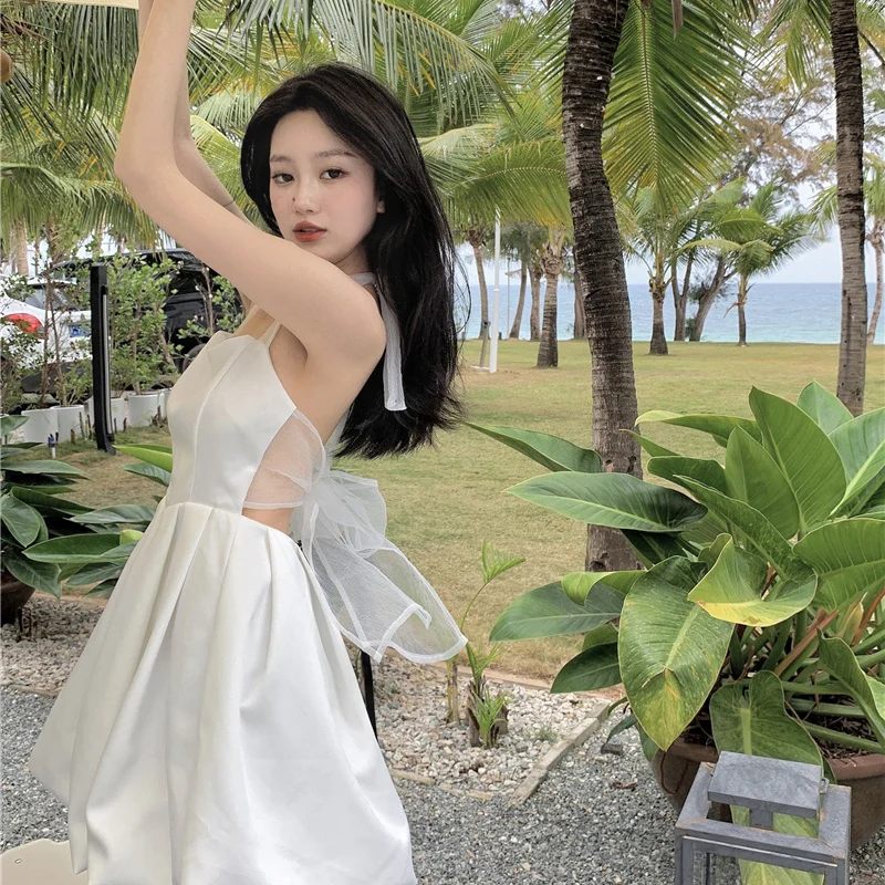 White Midi Dress Women Korean Halter Party Summer Sexy Sling Robe Sleeveless Bandage Dresses Bow Female Bud Club Vestidos Mujer
White Midi Dress Women Korean Halter Party Summer Sexy Sling Robe Sleeveless Bandage Dresses Bow Female Bud Club Vestidos Mujer