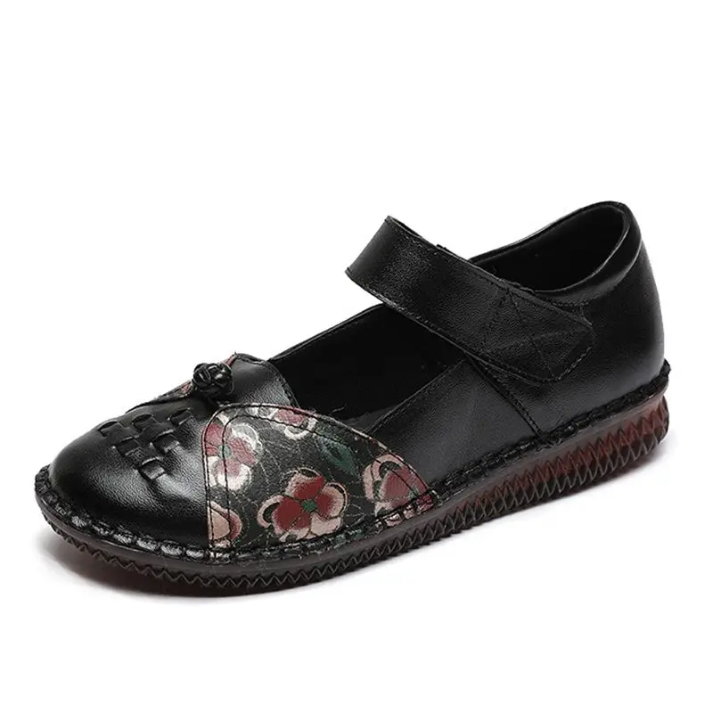 National style cow leather mother shoes middle aged and old people's hand woven shoes retro shoes Velcro flat women's shoes
National style cow leather mother shoes middle aged and old people's hand woven shoes retro shoes Velcro flat women's shoes