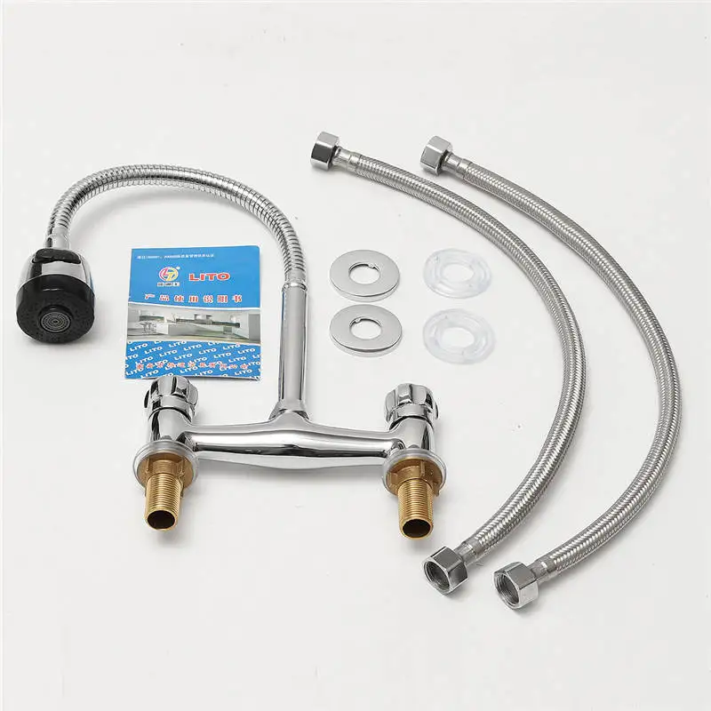 Bathroom 360Rotation Dual Handle Basin Faucet Deck Mounted Flexible Mixer Hot And Cold Brass Kitchen Sink Water Tap
Bathroom 360Rotation Dual Handle Basin Faucet Deck Mounted Flexible Mixer Hot And Cold Brass Kitchen Sink Water Tap