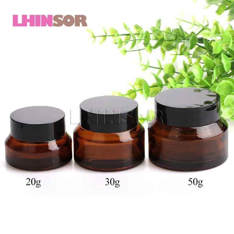 5pcs/lot 20g 30g 50g Amber Glass Black Plastic Screw Cover Empty Cream Jars Cosmetic Container packaging
5pcs/lot 20g 30g 50g Amber Glass Black Plastic Screw Cover Empty Cream Jars Cosmetic Container packaging
