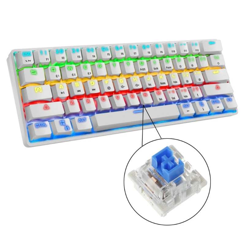 Dual-Mode K28 Wireless Gaming Keyboard 61 Keys RGB Backlit Gaming Mechanical Keyboard for Gamers Office PC Tablet HXBE
Dual-Mode K28 Wireless Gaming Keyboard 61 Keys RGB Backlit Gaming Mechanical Keyboard for Gamers Office PC Tablet HXBE