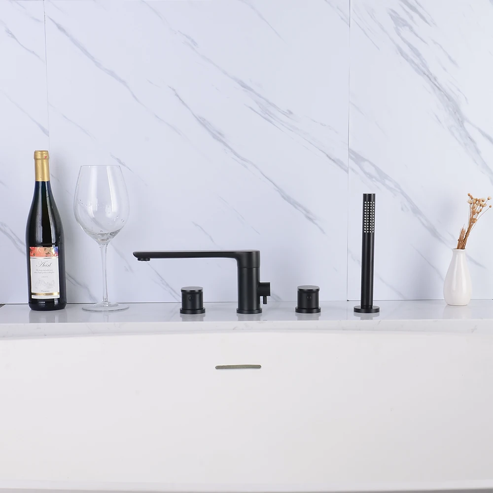Roman Tub Faucet Deck Mounted Widespread Bathtub Hot Cold Water Mixer Brass Modern Bathroom Tap Matte Black Brushed Gold Chrome
Roman Tub Faucet Deck Mounted Widespread Bathtub Hot Cold Water Mixer Brass Modern Bathroom Tap Matte Black Brushed Gold Chrome