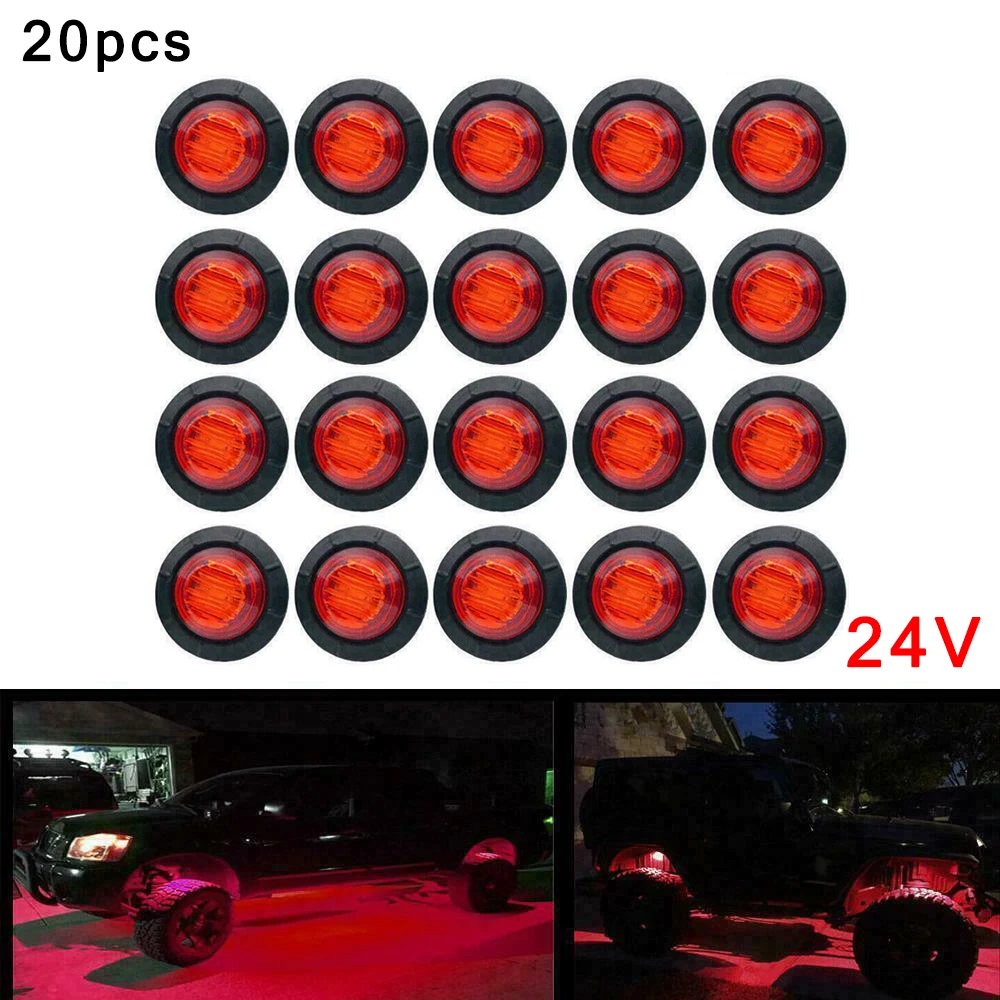 20pcs 3/4 Inch Long Lifespan Round LED Light Waterproof High Luminous Efficiency Truck Trailer Side Clearance Marker Lamp 80lm
20pcs 3/4 Inch Long Lifespan Round LED Light Waterproof High Luminous Efficiency Truck Trailer Side Clearance Marker Lamp 80lm