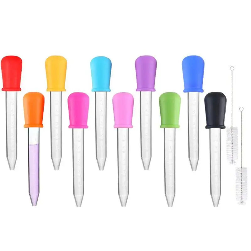 10Pcs 5ml Liquid Droppers 2 Brushes Baby Dropper Medicine Feeder Silicone Droppers Pipettes for Candy Molds Gummy Mold Crafts
10Pcs 5ml Liquid Droppers 2 Brushes Baby Dropper Medicine Feeder Silicone Droppers Pipettes for Candy Molds Gummy Mold Crafts