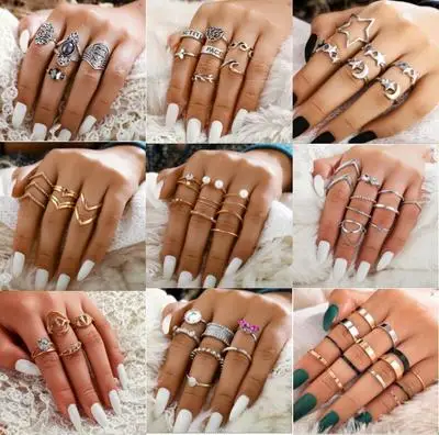 Occident Fashion Jewelry Metal Alloy Combination Set Ring Crystal Heart Butterfly Leaf Star Glossy Ring Women & Girl Gift
Occident Fashion Jewelry Metal Alloy Combination Set Ring Crystal Heart Butterfly Leaf Star Glossy Ring Women & Girl Gift