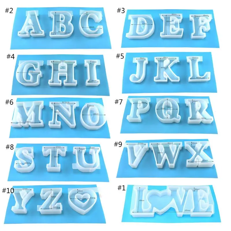 6cm/2.4" Large English Letter Handmade Silicone Resin Casting Word Sign Molds
6cm/2.4" Large English Letter Handmade Silicone Resin Casting Word Sign Molds