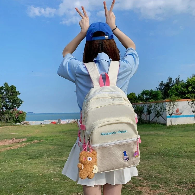 Lovely schoolbag female Korean version ulzzang classic sense college style versatile Street Photo girl student mesh Backpack
Lovely schoolbag female Korean version ulzzang classic sense college style versatile Street Photo girl student mesh Backpack