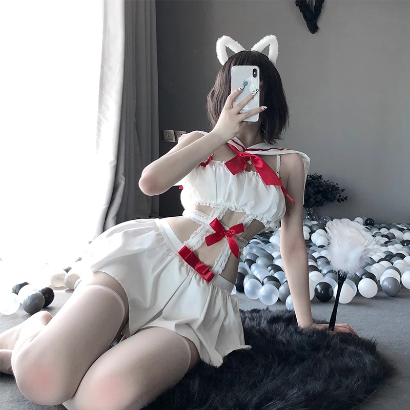 Temptation And Sexy Sailor Suit Pure Uniform With Bow Stage Costume Lingerie Sailor Alternative Clothing Skirt Slutty Cosplay
Temptation And Sexy Sailor Suit Pure Uniform With Bow Stage Costume Lingerie Sailor Alternative Clothing Skirt Slutty Cosplay