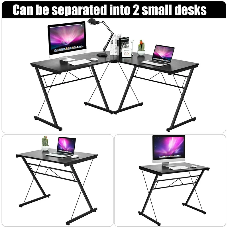 59" L-Shaped Corner Desk Computer Table Premium P2 MDF Iron Pipe Sturdy X-shaped Frame Smooth Home Office Study Workstation
59" L-Shaped Corner Desk Computer Table Premium P2 MDF Iron Pipe Sturdy X-shaped Frame Smooth Home Office Study Workstation