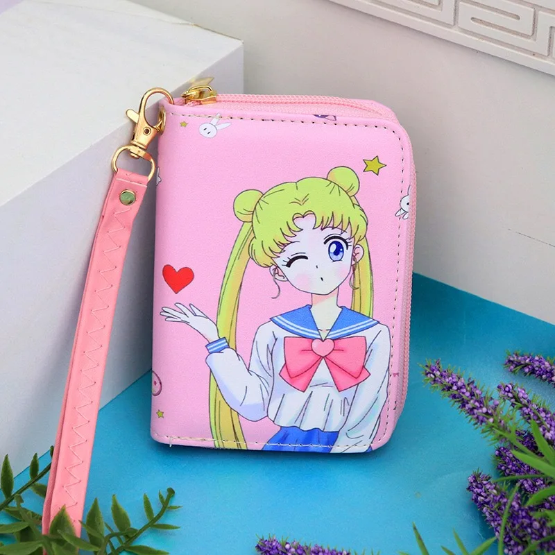 Mini cartoon Sailor Moon Cosplay cute girl student small fresh lady short zippered hand purse
Mini cartoon Sailor Moon Cosplay cute girl student small fresh lady short zippered hand purse