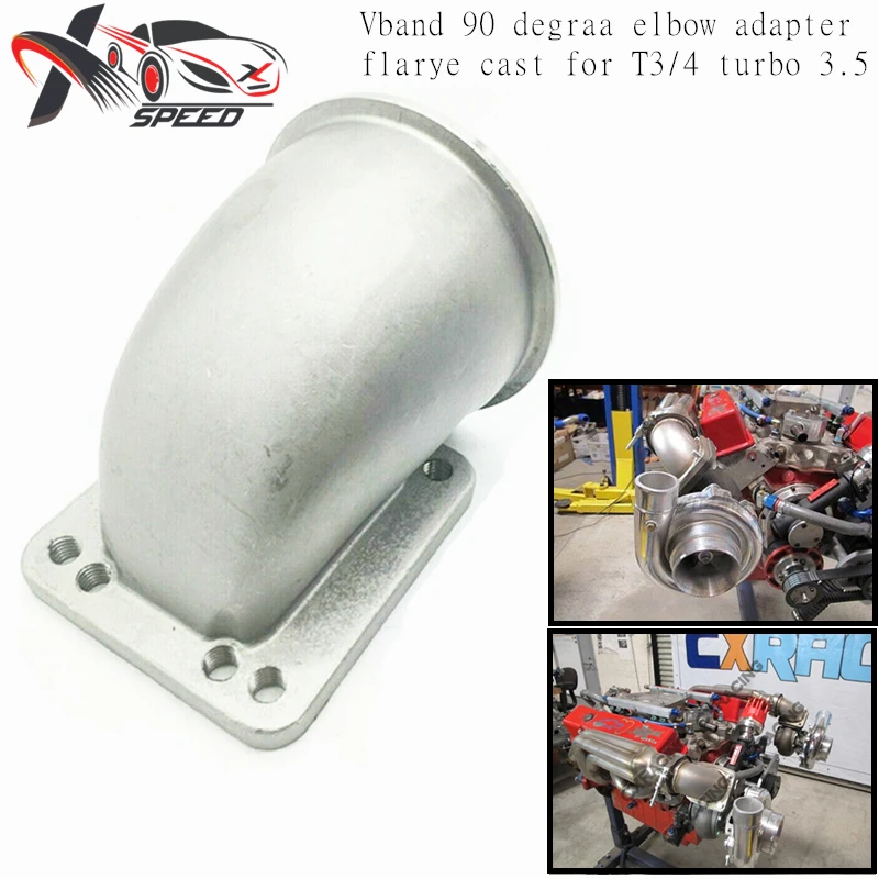 For T3 T4 Turbocharge 3.5 " Vband 90 Degree Cast Turbo Elbow Adapter Flange 304 Stainless Steel
For T3 T4 Turbocharge 3.5 " Vband 90 Degree Cast Turbo Elbow Adapter Flange 304 Stainless Steel