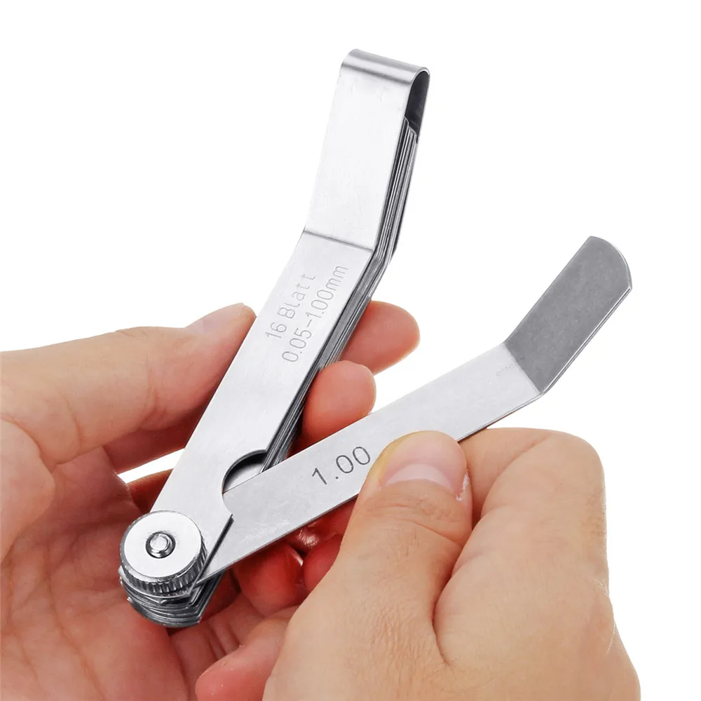 Stainless Steel 16 Blade Valve Offset Feeler Gauge Metric 0.05-1mm Measuring Tool Durable
Stainless Steel 16 Blade Valve Offset Feeler Gauge Metric 0.05-1mm Measuring Tool Durable