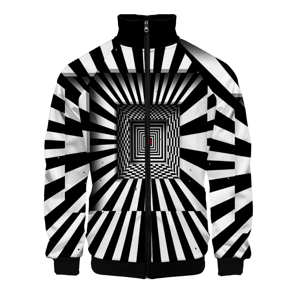 Hip Hop Sweater Korean Fashion Punk Sports Jacket Optical Illusion Pattern Gothic Long Sleeve Stand Collar Zipper Jacket Men 1
Hip Hop Sweater Korean Fashion Punk Sports Jacket Optical Illusion Pattern Gothic Long Sleeve Stand Collar Zipper Jacket Men 1