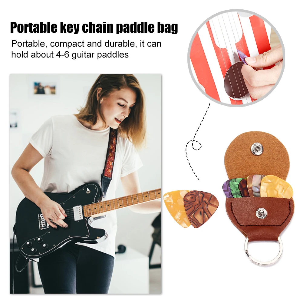 PU Leather Guitar Picks Case 0.46mm Portable Holder Plectrums Bag+3 Guitar Picks Music Lovers Playing Accessories
PU Leather Guitar Picks Case 0.46mm Portable Holder Plectrums Bag+3 Guitar Picks Music Lovers Playing Accessories