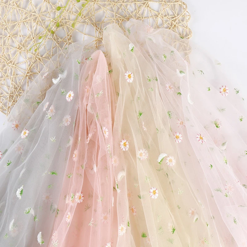 Fabrics for Dresses Small Daisy Mesh Embroidery Children's With Pettiskirt Lace Decorative Yarn All for Sewing and Cutout Dolle
Fabrics for Dresses Small Daisy Mesh Embroidery Children's With Pettiskirt Lace Decorative Yarn All for Sewing and Cutout Dolle