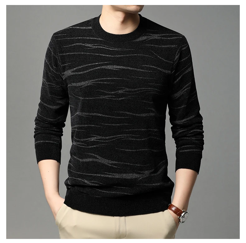 Winter plush plus thick men's sweater striped head bottom T-shirt sweater warm loose large size
Winter plush plus thick men's sweater striped head bottom T-shirt sweater warm loose large size