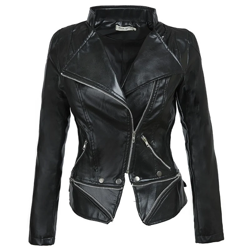 2021 Autumn Women PU Leather Jacket Black Soft Faux Leather Jacket Street Moto Biker Leather Coat Jacket Lady Casual Outerwear
2021 Autumn Women PU Leather Jacket Black Soft Faux Leather Jacket Street Moto Biker Leather Coat Jacket Lady Casual Outerwear