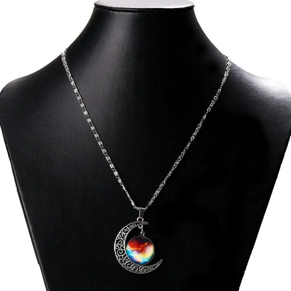 Cosmic Moon Pendant Necklace - Colorful Glass - 17.5'' Chain - Great Gift for Women wholesale gothic necklaces
Cosmic Moon Pendant Necklace - Colorful Glass - 17.5'' Chain - Great Gift for Women wholesale gothic necklaces