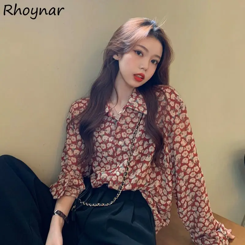 Shirts Women Print Long Sleeve Chiffon All-match Stylish Daily Retro Baggy Turn-down Collar Female Tops Sweet Ins New Arrival
Shirts Women Print Long Sleeve Chiffon All-match Stylish Daily Retro Baggy Turn-down Collar Female Tops Sweet Ins New Arrival
