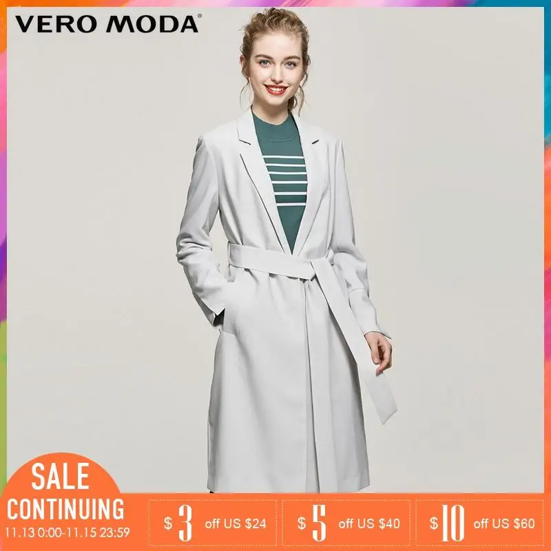 VERO MODA Бренд 2018 Новинка женские тренчи прямой фасон средно-длинные куртки одна