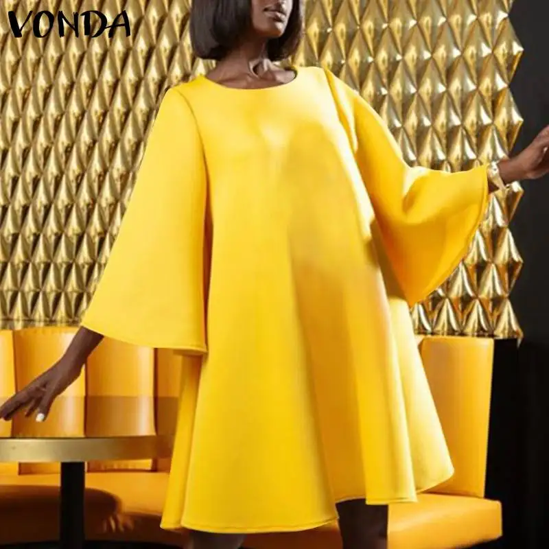 VONDA Women Autumn Dress 2021 Fashion Casual Solid Party Dresses Kleid 3/4 Sleeve Holiday Sundress Loose Work Oversized Vestidos
VONDA Women Autumn Dress 2021 Fashion Casual Solid Party Dresses Kleid 3/4 Sleeve Holiday Sundress Loose Work Oversized Vestidos
