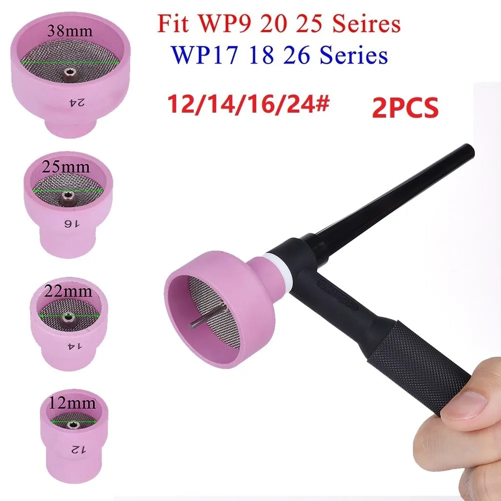 2pcs Argon Tungsten Arc Welding Ceramic Cup Strainer Mesh Gas Lens Holder Suitable For WP9/17/18/20/26 Anti-arc Welding Guns
2pcs Argon Tungsten Arc Welding Ceramic Cup Strainer Mesh Gas Lens Holder Suitable For WP9/17/18/20/26 Anti-arc Welding Guns